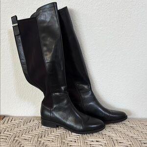 Marc Fisher Black Over the Knee Boots Sleek Leather Design